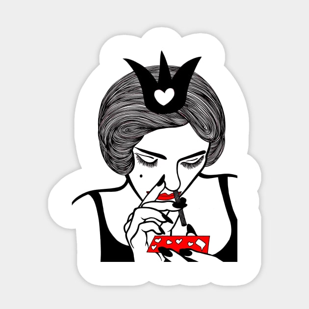 Queen Of Hearts Sticker by FUN ART